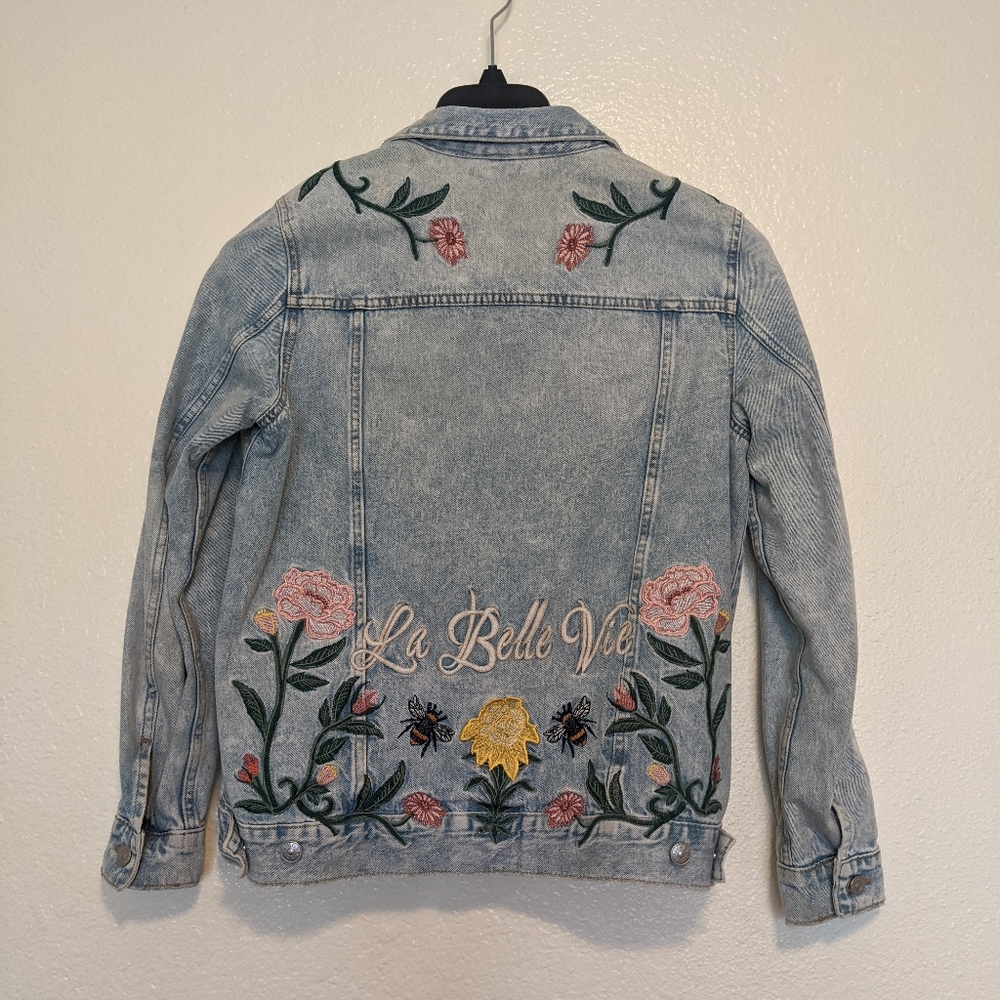 Floral Embroidered Denim Jacket
